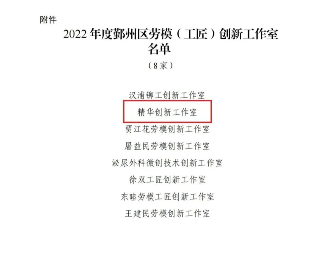 热烈祝贺我司荣获2022年度鄞州区“精华创新工作室”称号(图2)